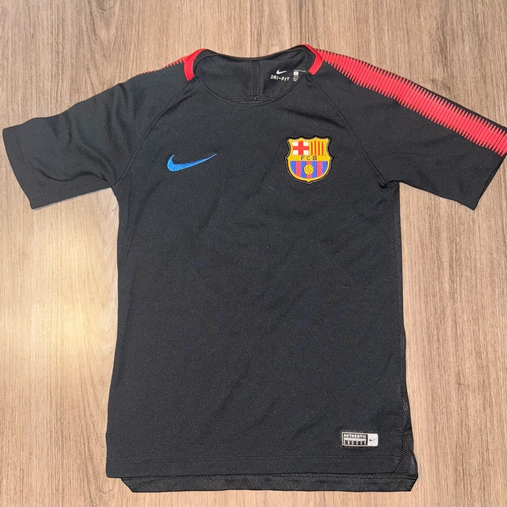 Nike Kids Black Jersey with Red and Blue Accents